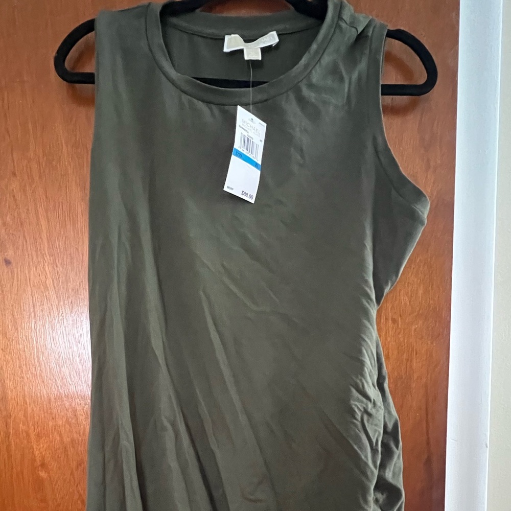 Michael Kors new with tags scrunch navy green dress